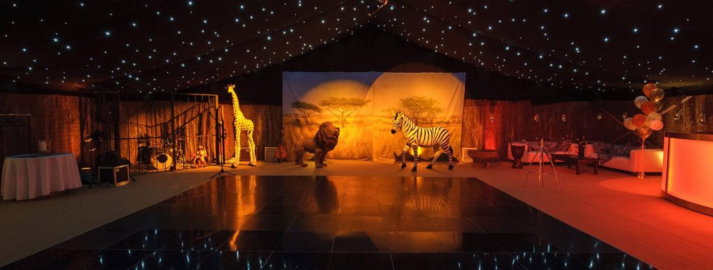 African themed party in a marquee