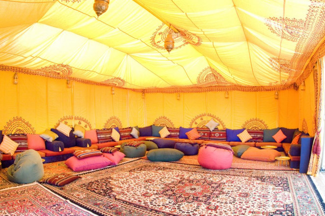 Chill out in a Moroccan themed marquee