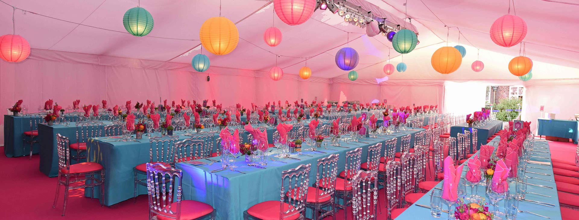 bubblegum themed party marquee