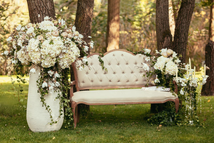 luxury wedding floral display
