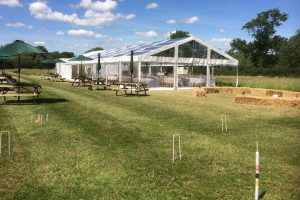 Clear roof marquee in vineyard
