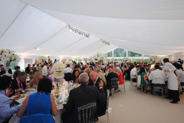Flat linings in marquee for hire